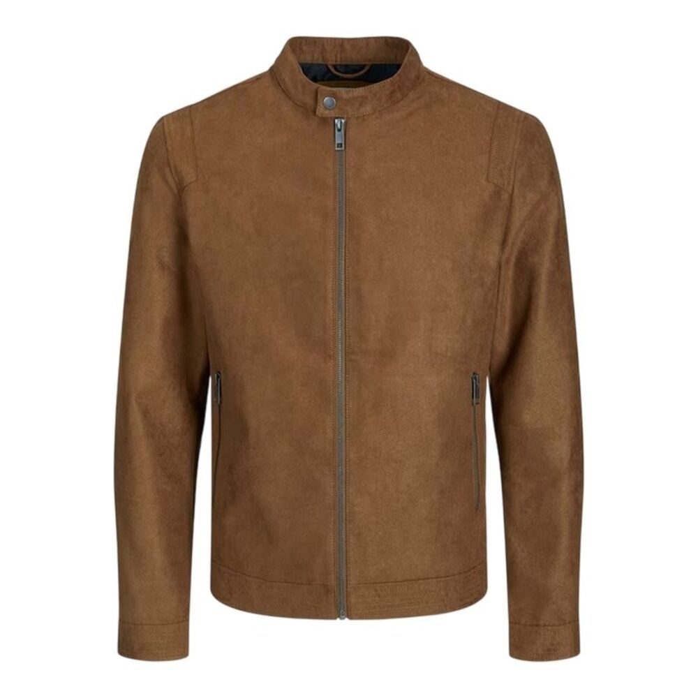 Jack And Jones Mens Plain Zip Pocket Jacket / Cognac